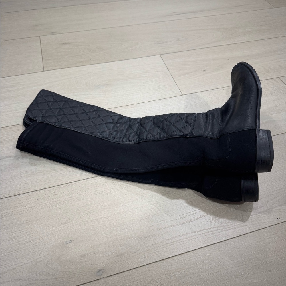 Stuart Weitzman 50/50 leather quilted boots 7.5 - Picture 8 of 12